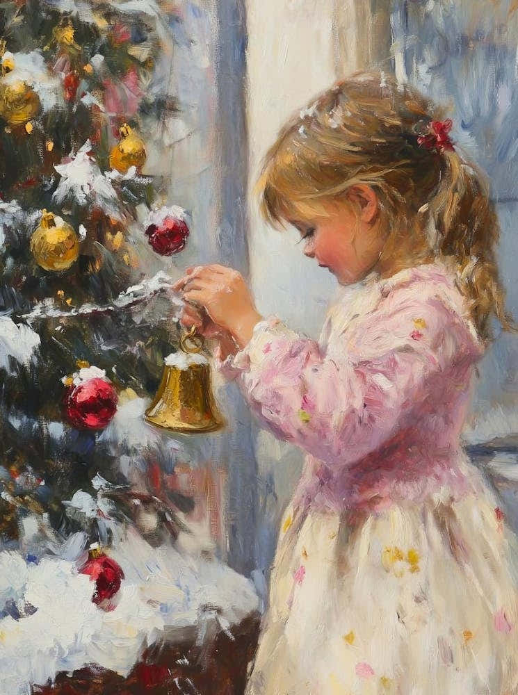 Vintage Winter Art Painting, Christmas Print Wall Decor, Rustic Holiday Farmhouse Printable Digital Downloadable Painting, Christmas Gift