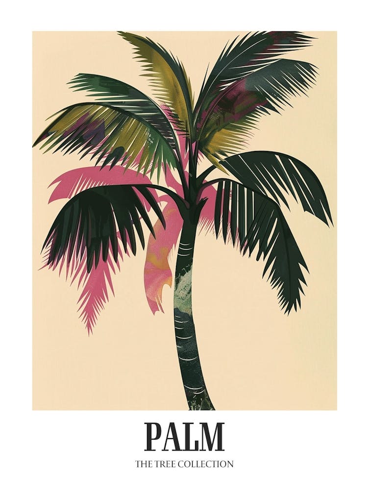 Palm Tree Colourful Illustration 4 Poster
