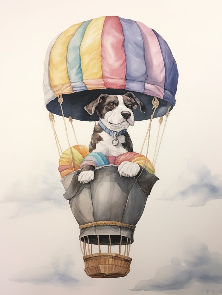 Baby Dog 1 In A Hot Air Balloon