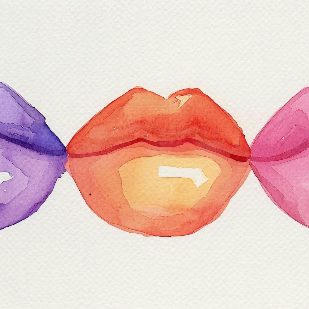 Watercolor Kisses