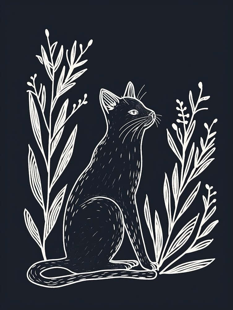 Australian Mist Cat Minimalist Illustration 2