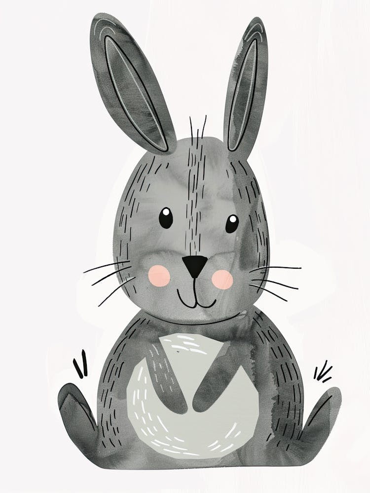 Gentle Rabbit Friend Children Prints & Kids Posters