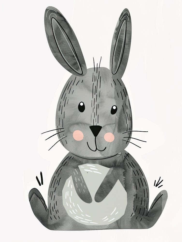 Gentle Rabbit Friend Children Prints & Kids Posters