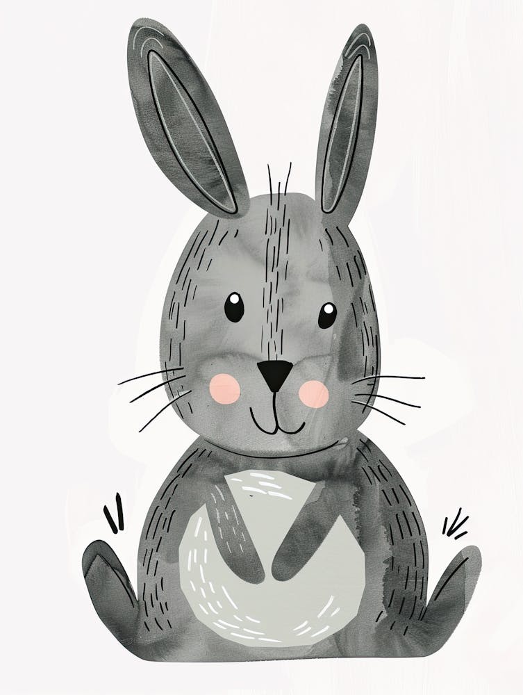 Gentle Rabbit Friend Children Prints & Kids Posters