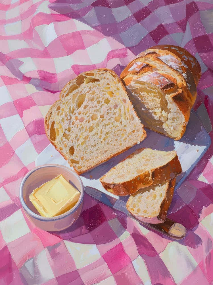 Pink Breakfast Food Bread And Butter 1