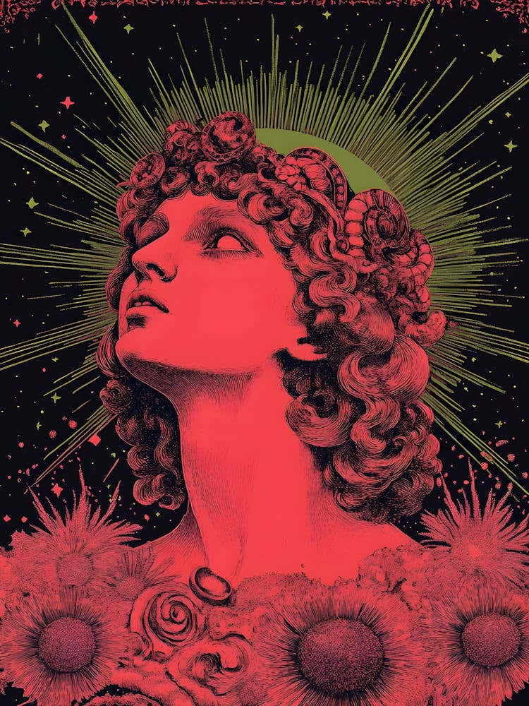 Woman With Flowers On Her Head 2