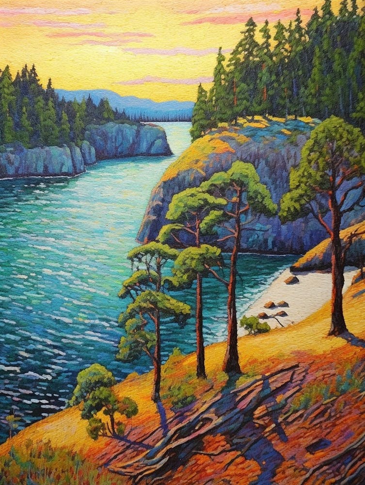 Deception Pass State Park Retro Pop Art 13