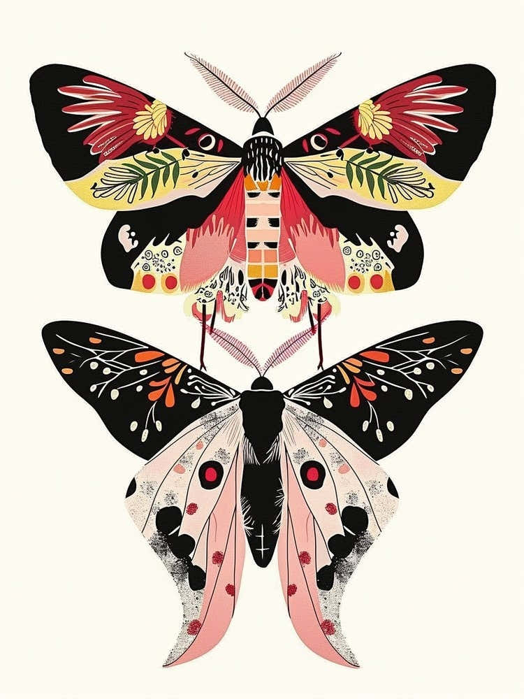 Colourful Insect Illustration Moth 23