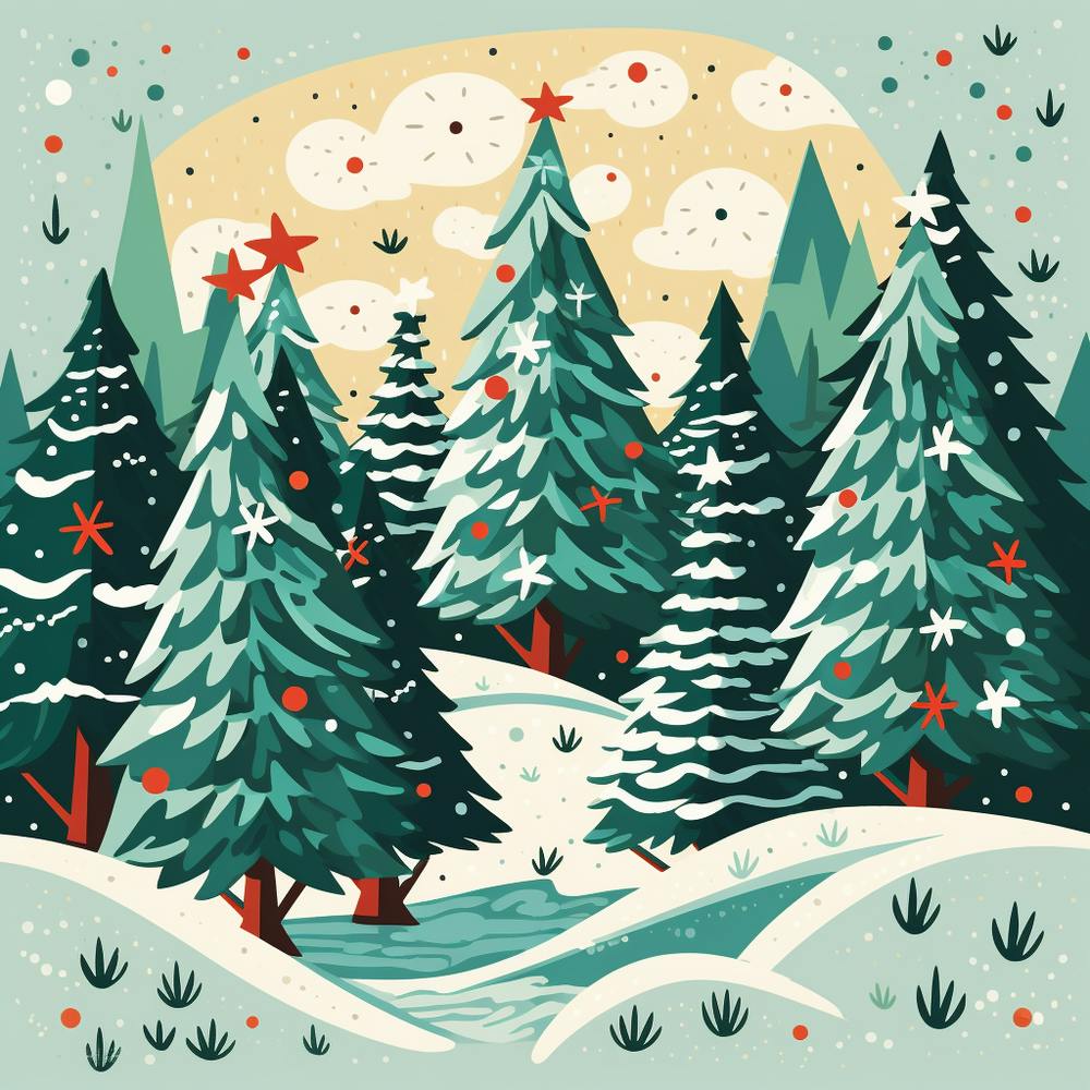 Christmas Trees In The Forest