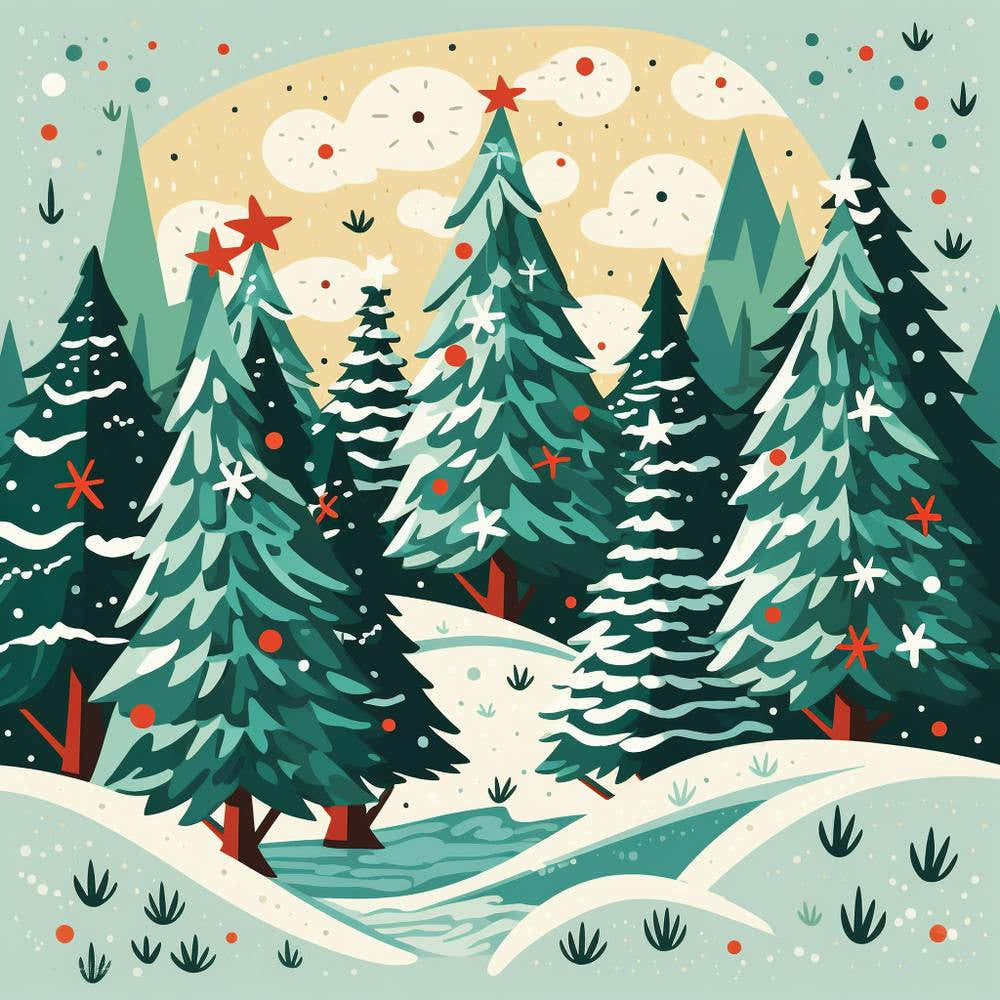 Christmas Trees In The Forest