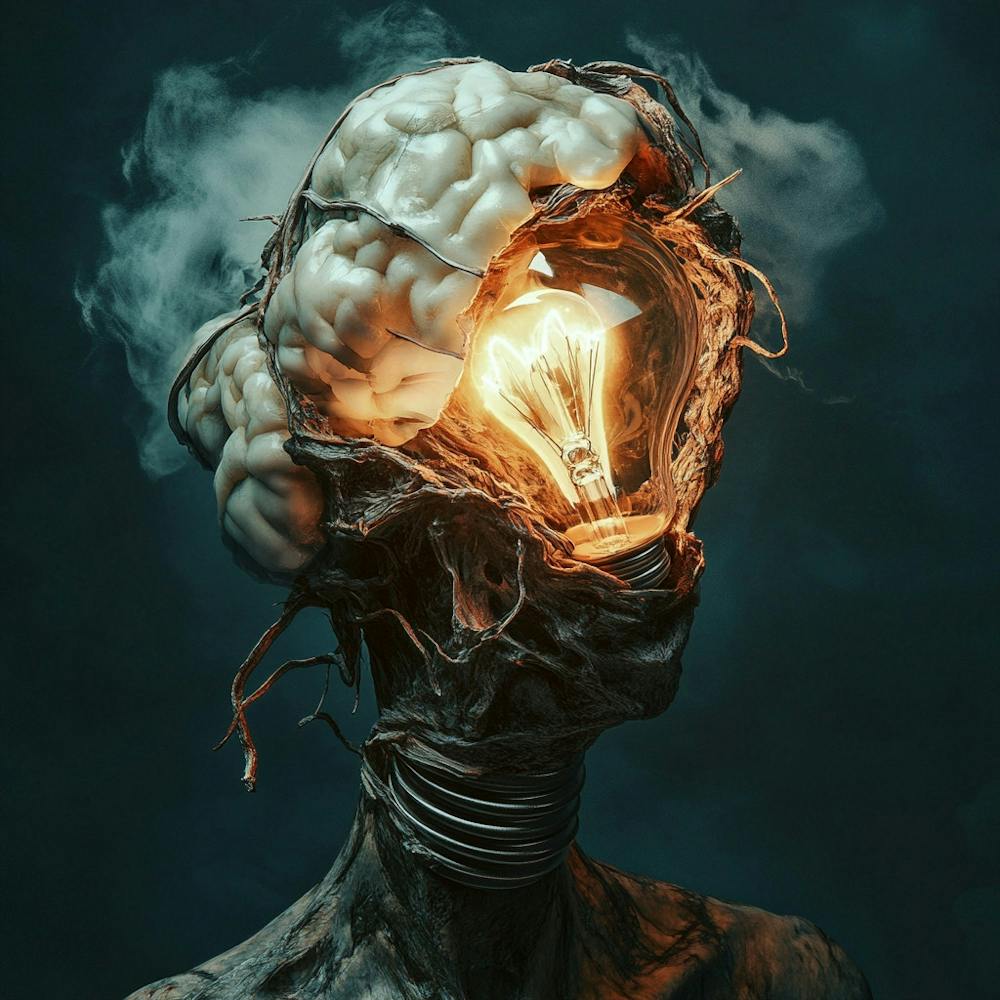 Brain With A Light Bulb