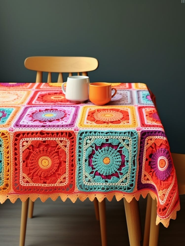 Crochet Dining Roon Retro Illustration 5