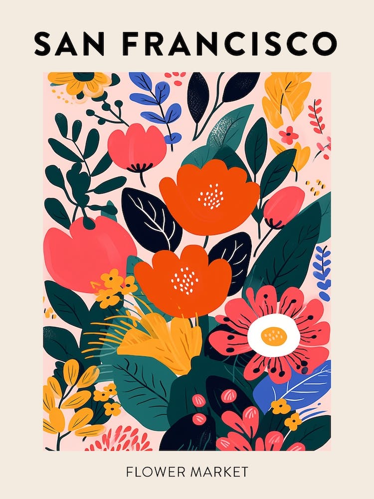 Flower Market Poster San Francisco United States