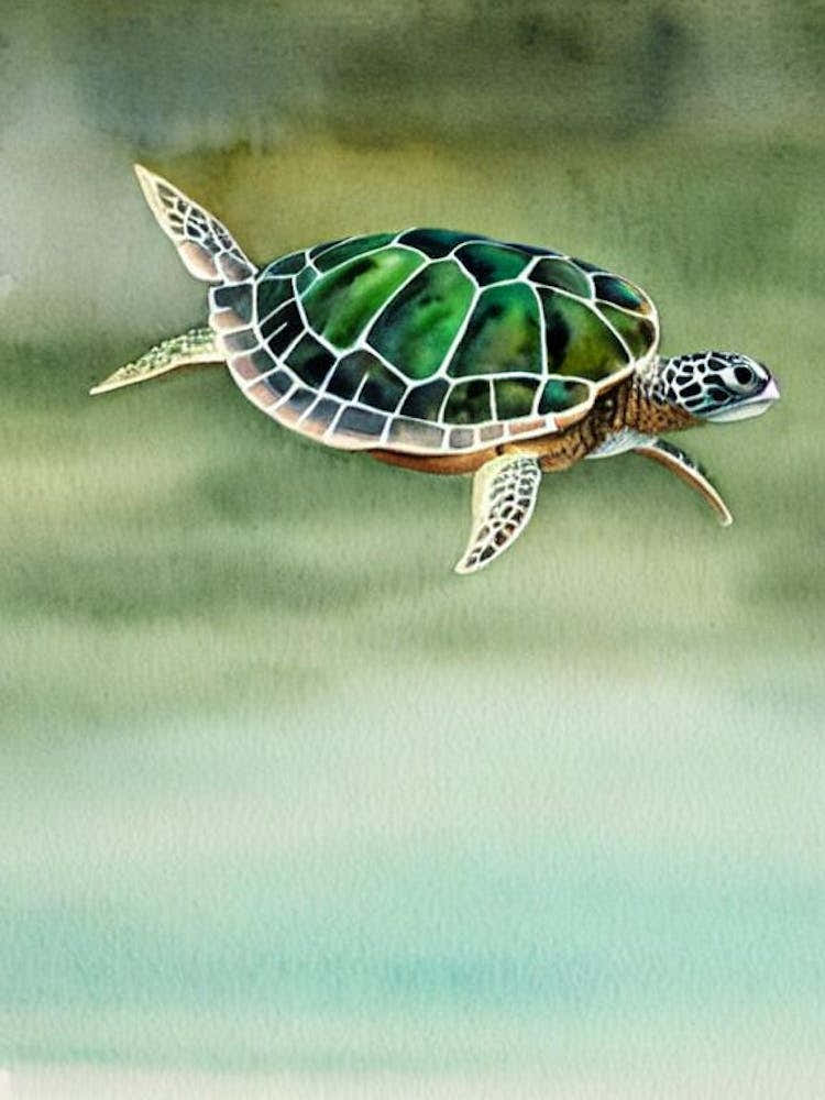 Green Turtle Storybook Watercolour