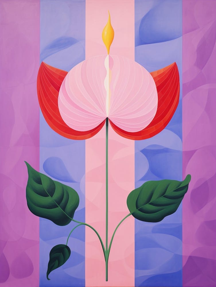 Fuchsia 2 Hilma Af Klint Inspired Pastel Flower Painting
