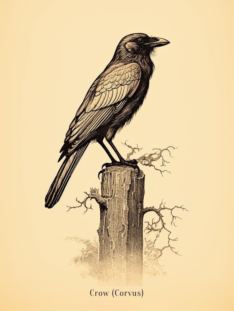 Vintage Crow Poster