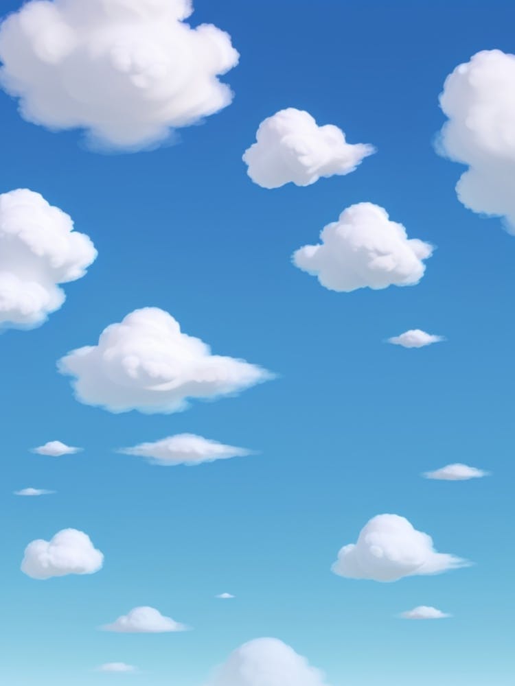 Fluffy Clouds Blue Sky