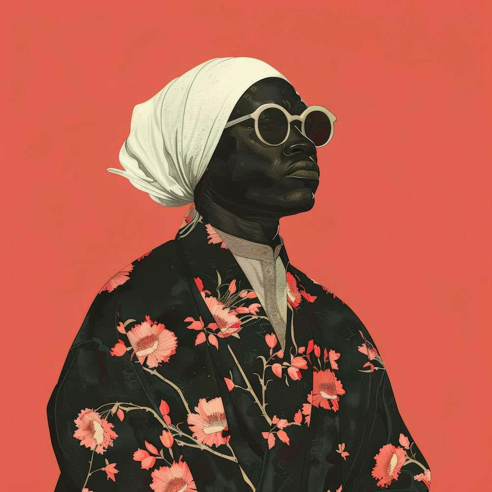 Woman In A Floral Robe