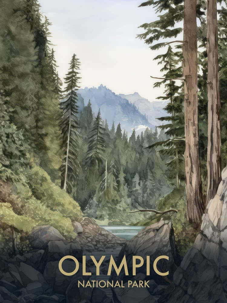 Olympic National Park Vintage Travel Poster 5