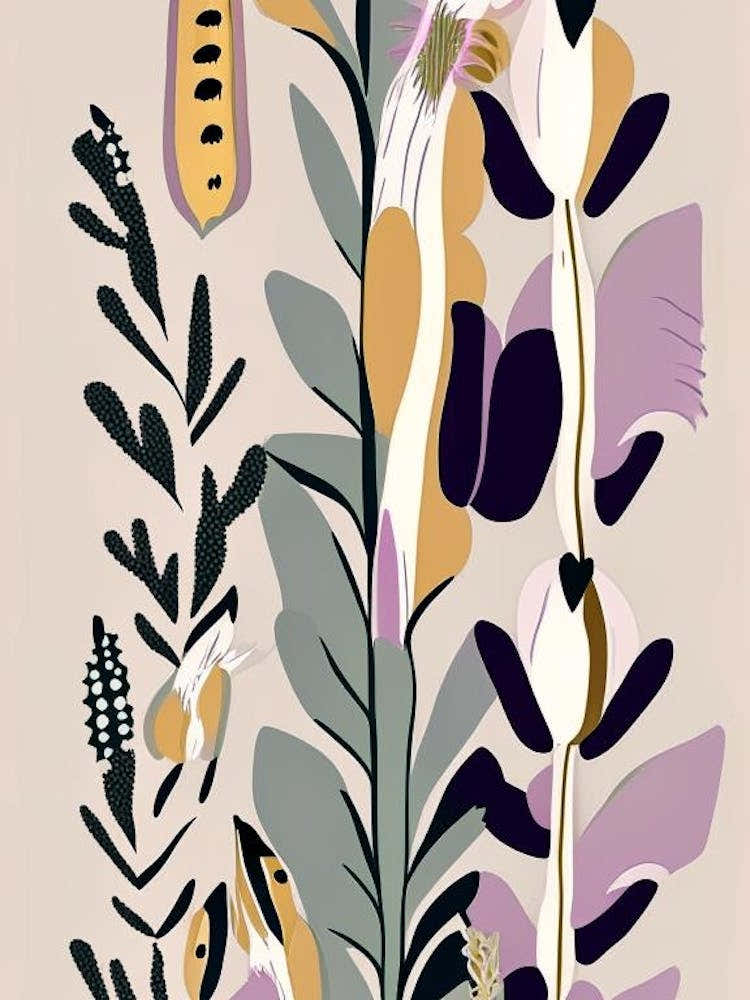 Foxglove Wildflower Modern Muted Colours 2