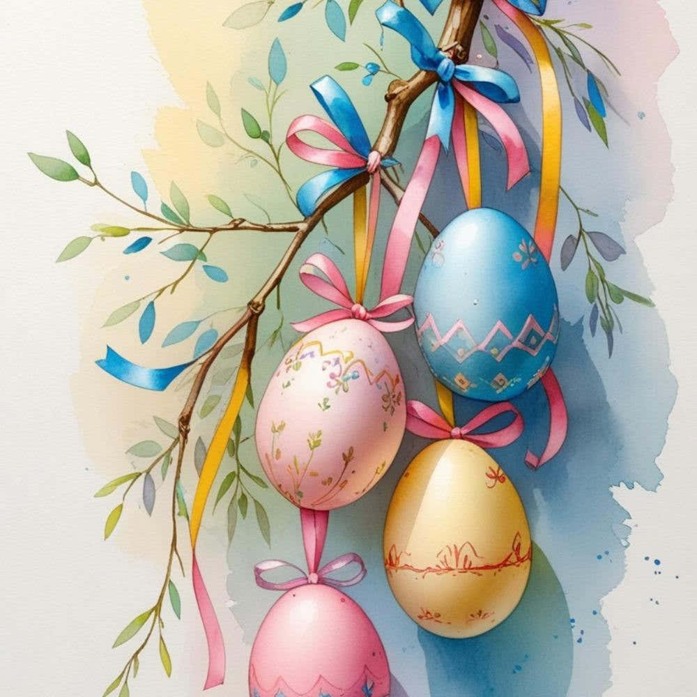 Easter Eggs On A Branch