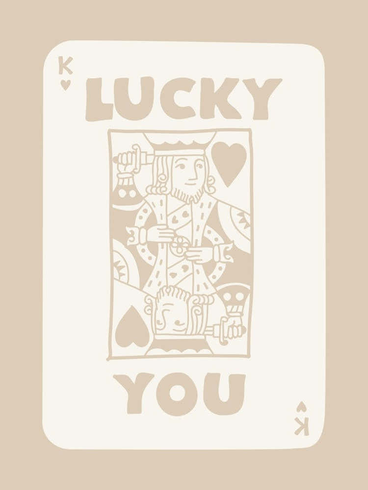 Lucky You King Playing Card Beige