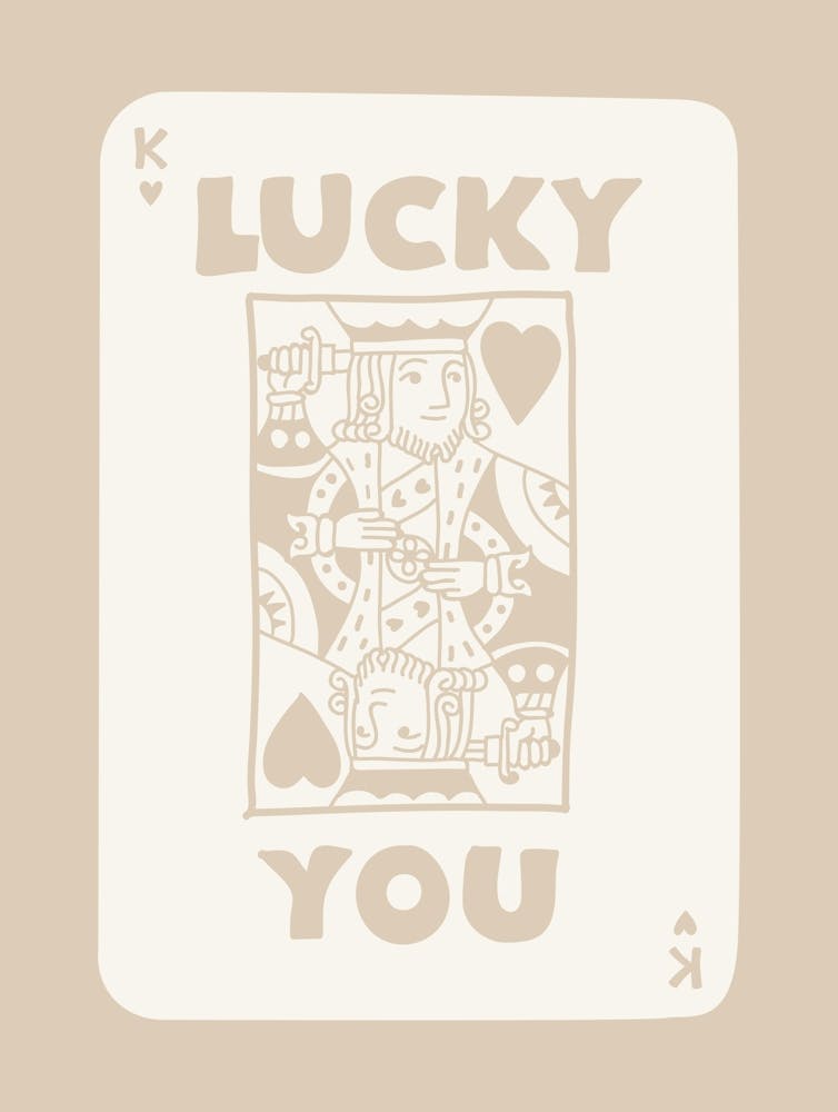 Lucky You King Playing Card Beige