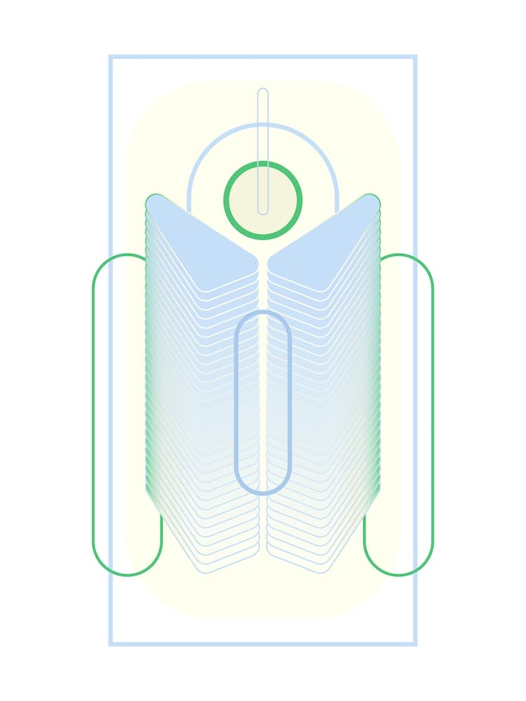 No Beginning Blue Green Geometric Abstract