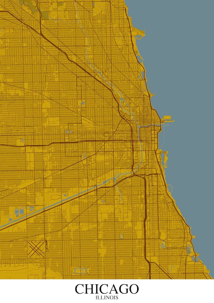 Chicago Illinois Yellow Blue
