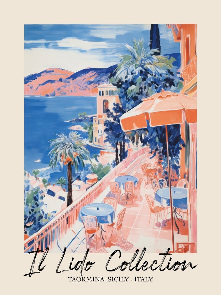 Taormina, Sicily   Italy Il Lido Collection Beach Club Poster 1