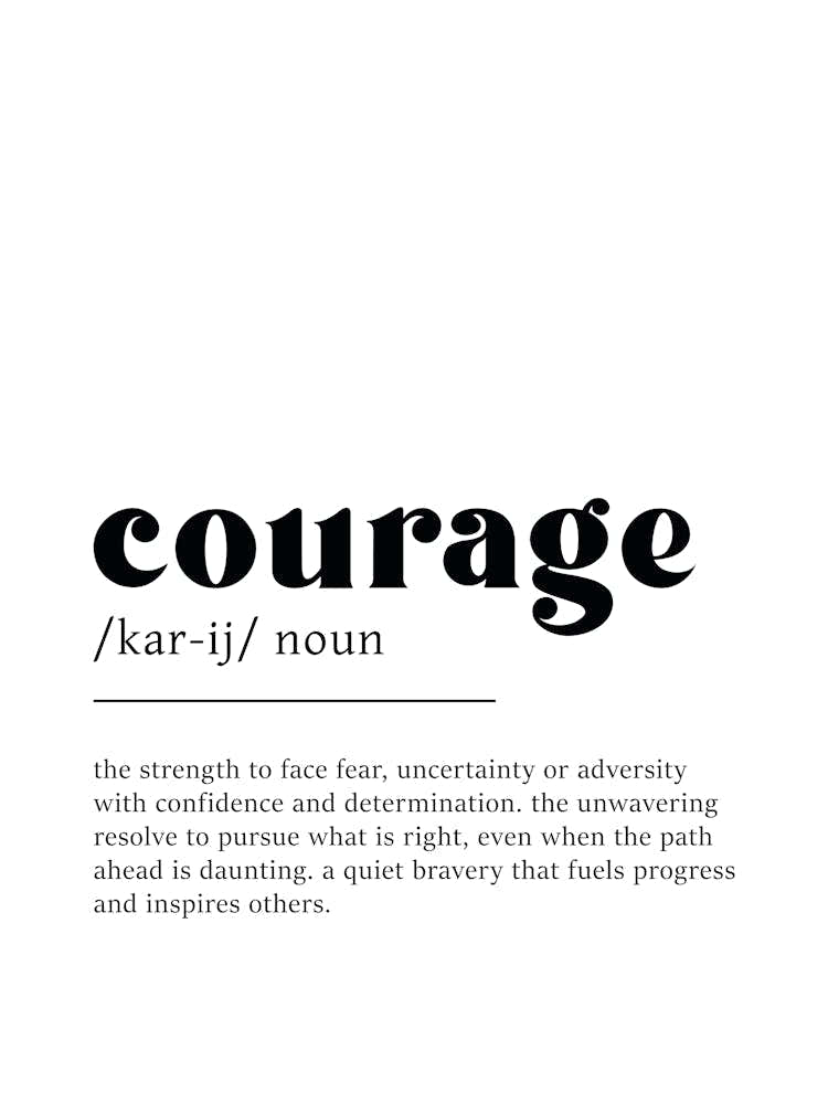 Courage Definition Poster - Dictionary