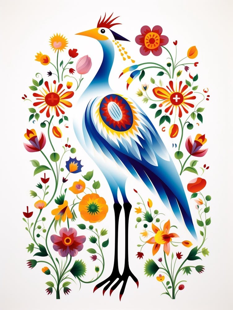 Scandinavian Bird Illustration Egret 3