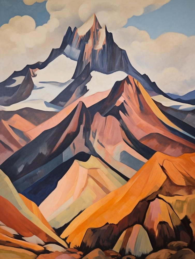 Mount Kenya Kenya 3 Mountain Painting