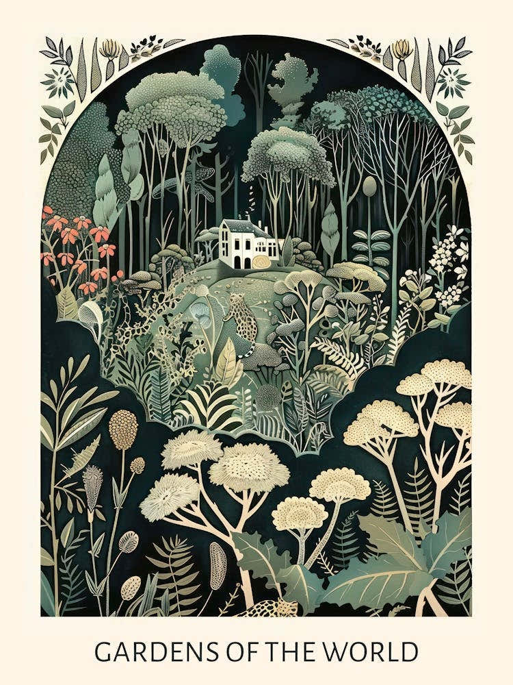 Gardens Of The World 5 Vintage Art Nouveau Botanical