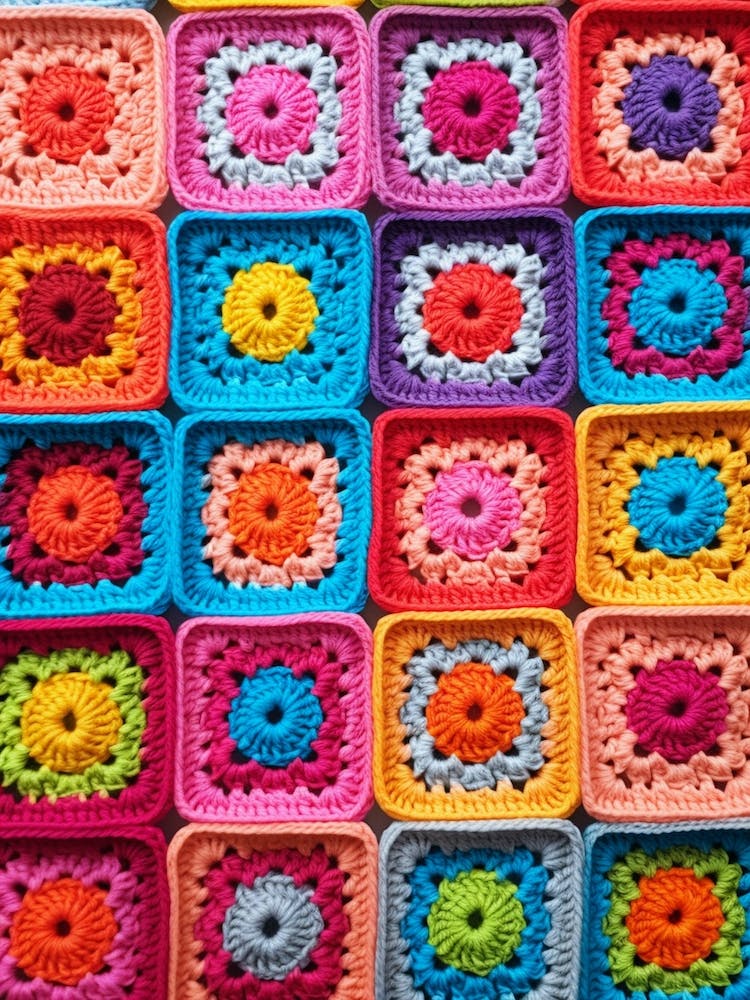 Crochet Granny Square  Retro 4
