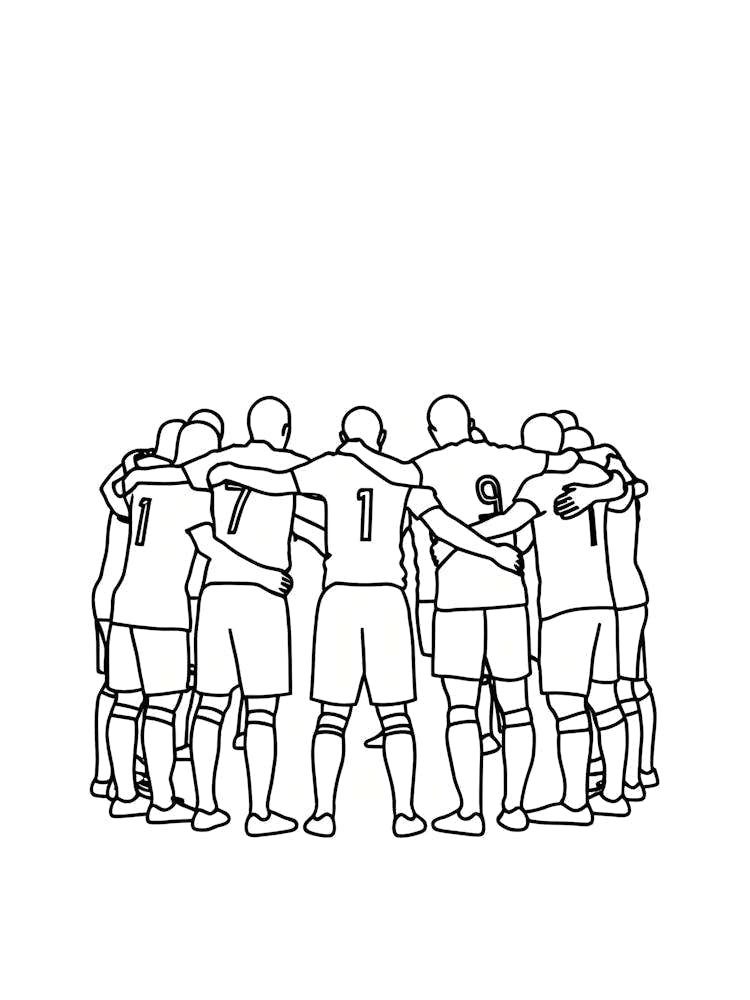 Soccer Team Huddle