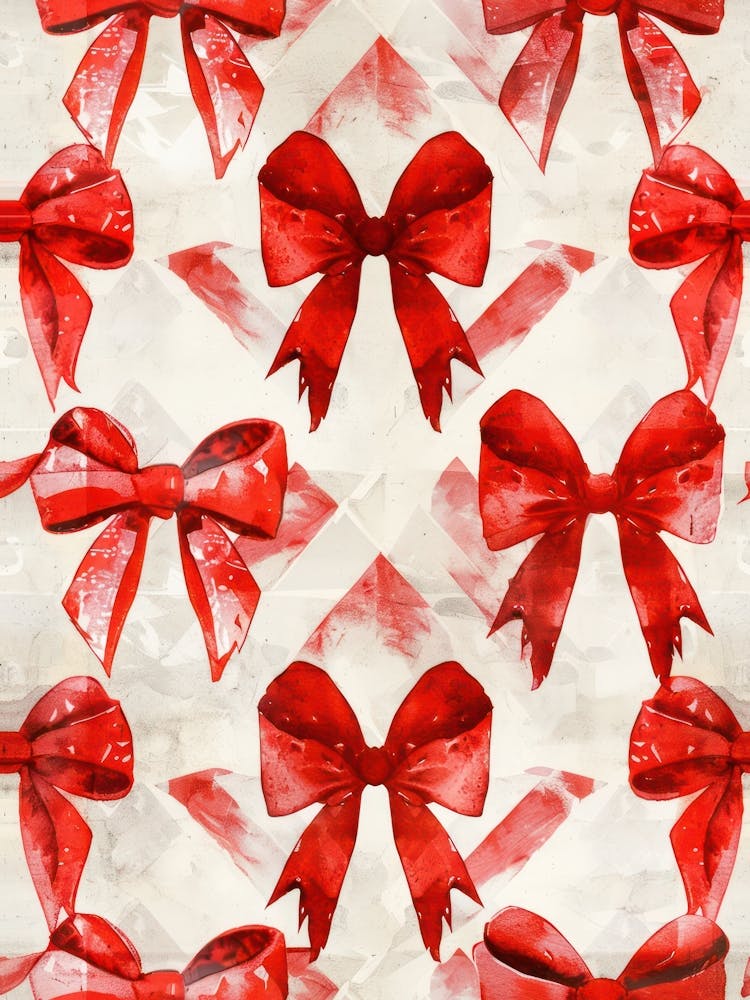 Dark Red Bows 4 Pattern