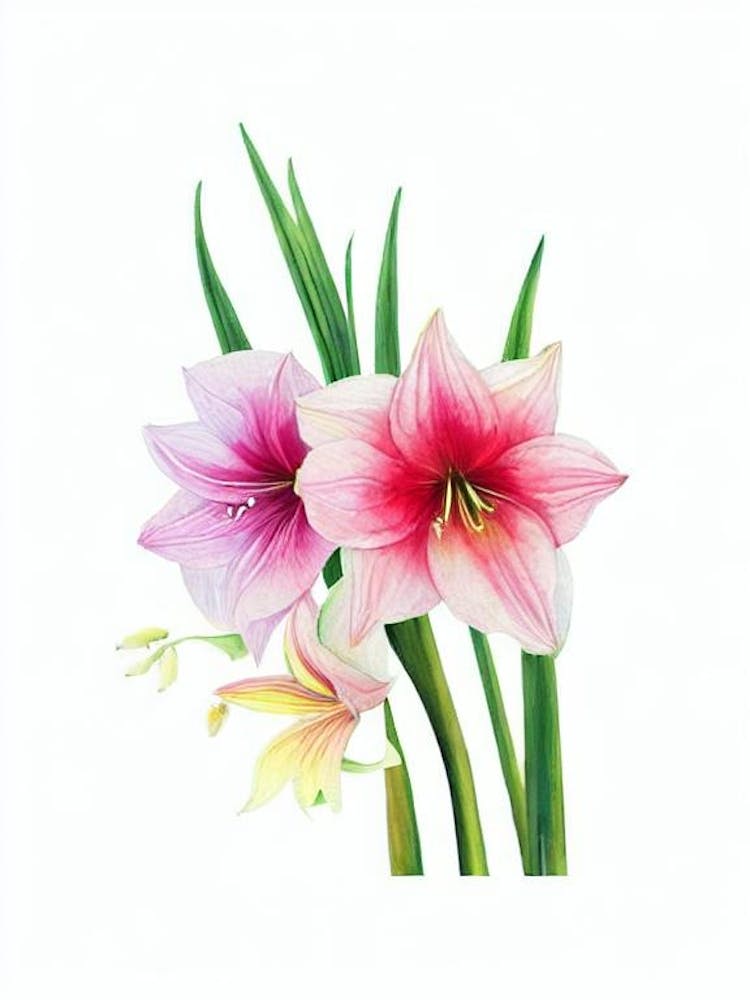 Amaryllis Watercolour Flower