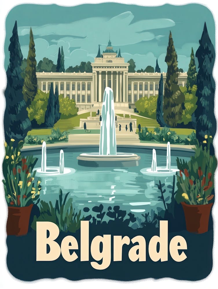 Aihrgdesign A Mid Century Modern Travel Poster For Belgrade