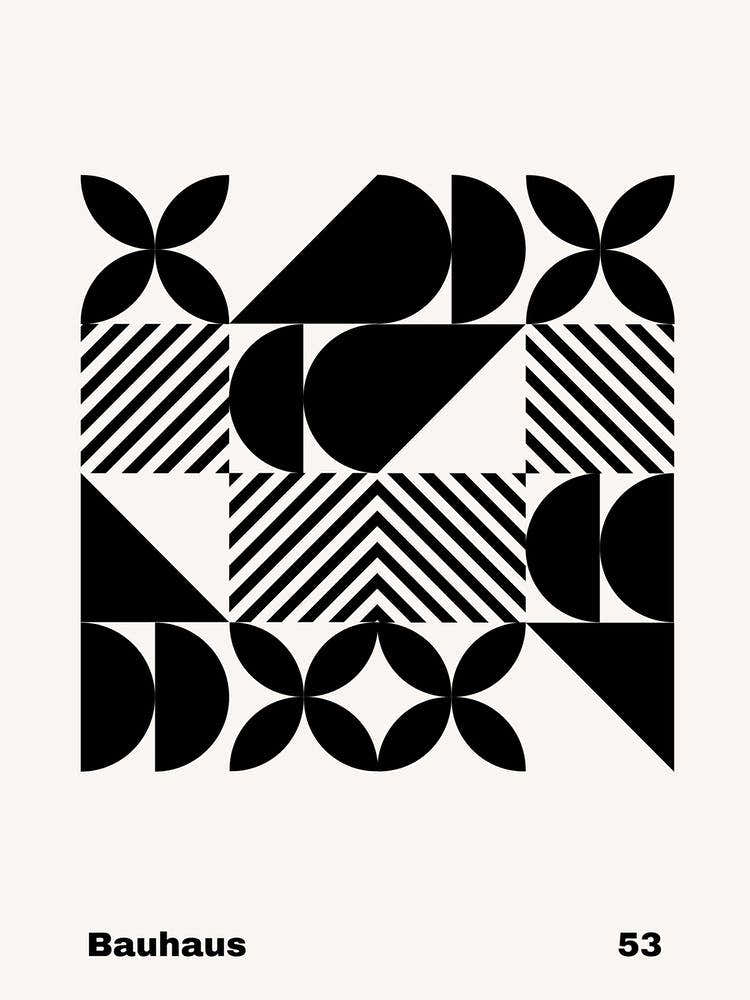 Geometric Bauhaus Poster B&W 53