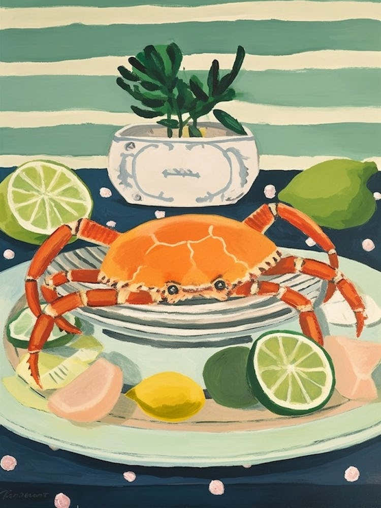 Crab 2 Italian Still Life Painting