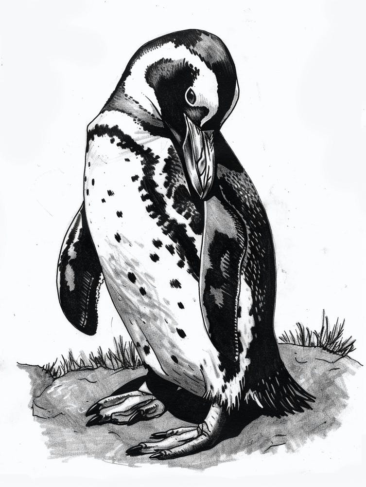 African Penguin Preening Their Feathers 4
