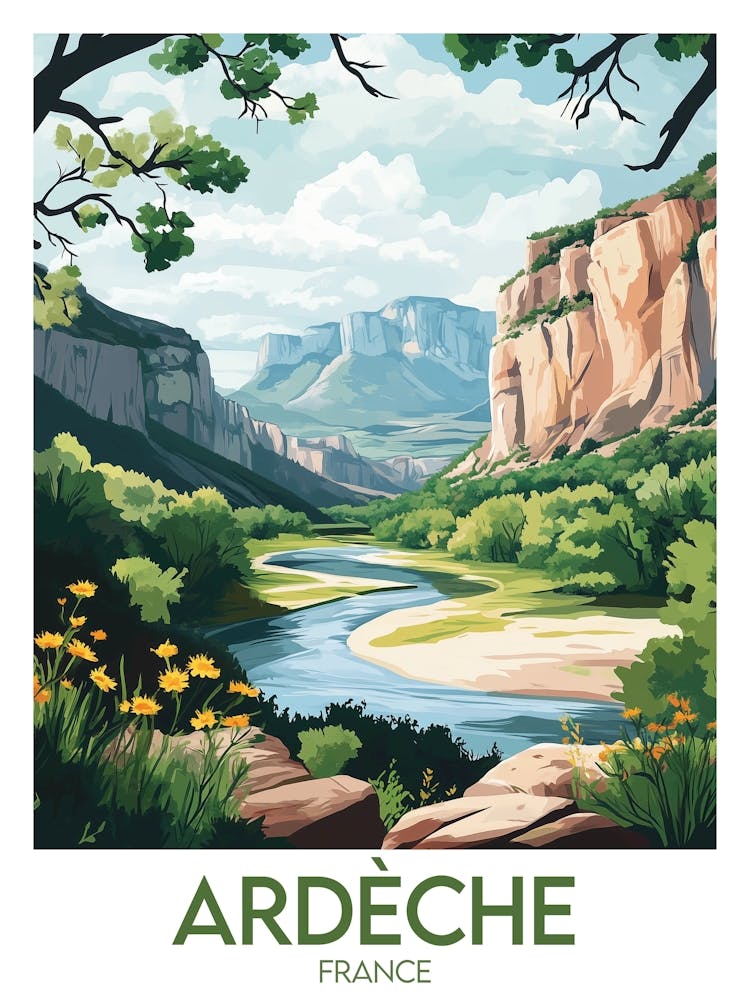 Affiche de voyage Ardèche 2