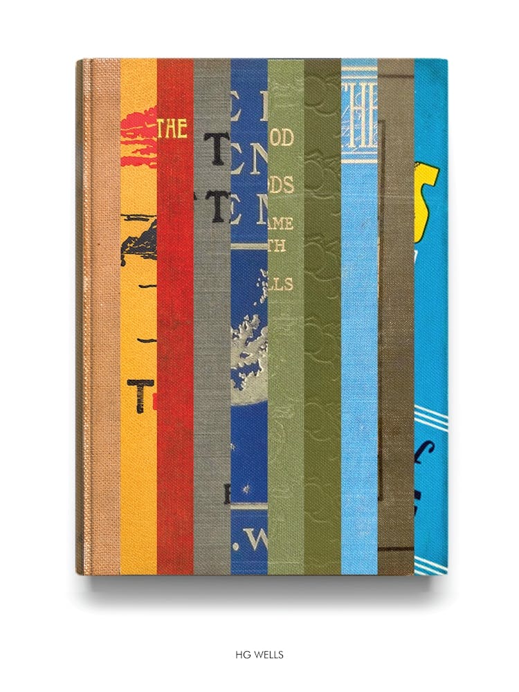 H.G Wells - Book Lover Abstract Print -First Edition Covers