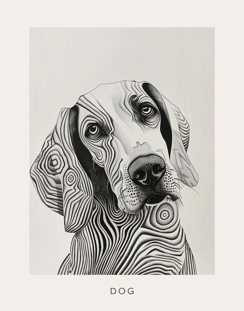 Black And Tan Line Sketch 2 Poster