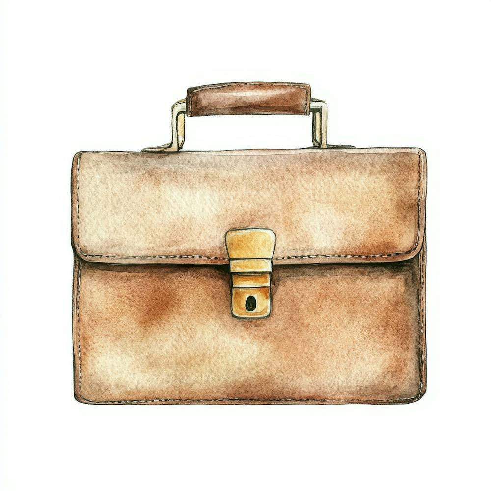 Watercolor Sketch Of A Briefcase