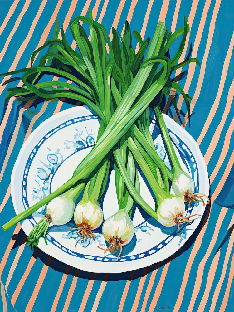 Green Onions Summer Illustration 1
