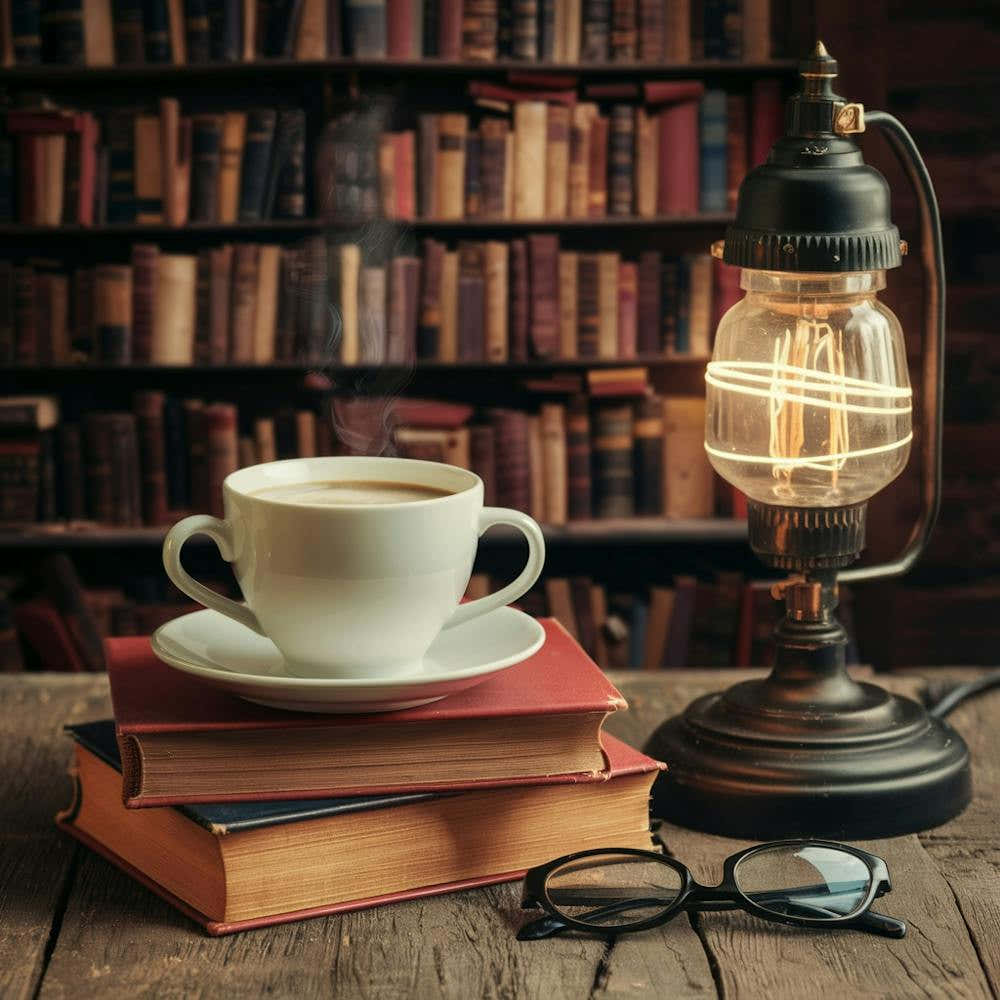 Coffee And Books In The Library 1