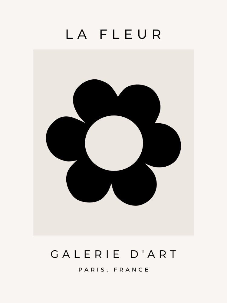 La Fleur | 03 - Retro Flower Black And White Floral