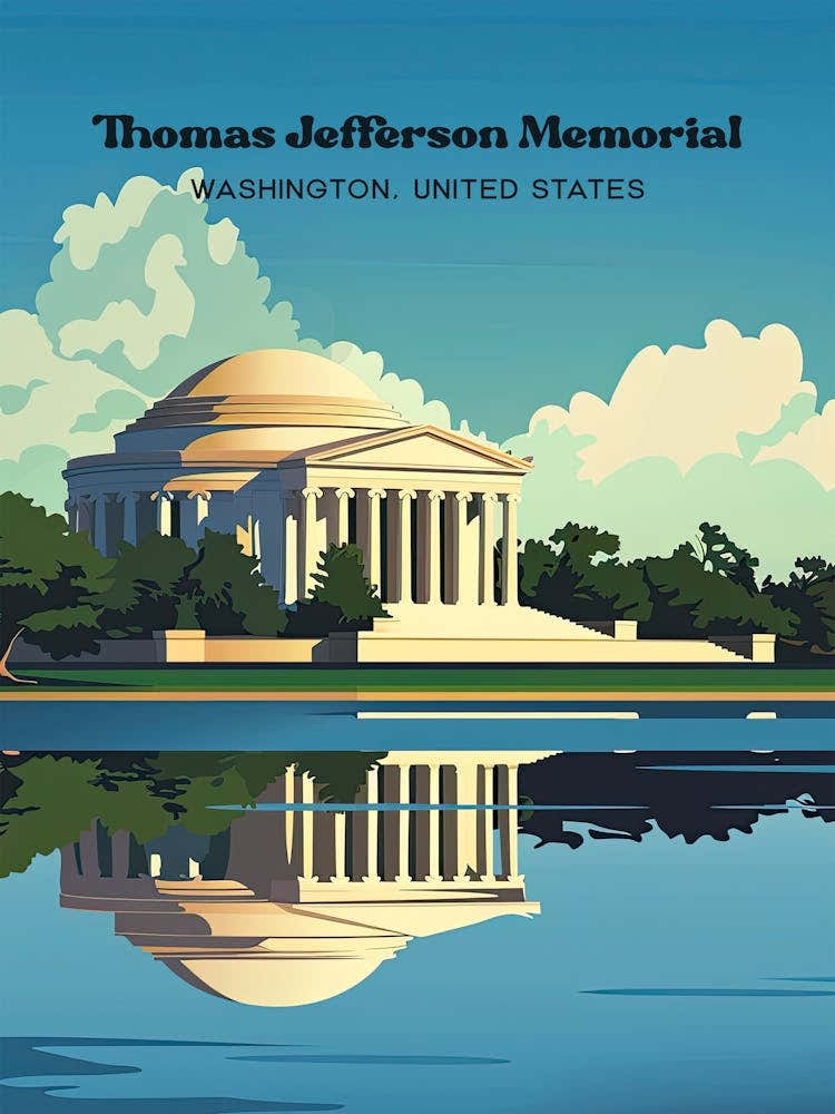 Thomas Jefferson Declaration Of Independence Travel Art Illustration